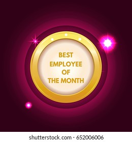 Employee of the month label. Vector illustration.