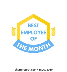 Employee of the month label. Vector illustration.