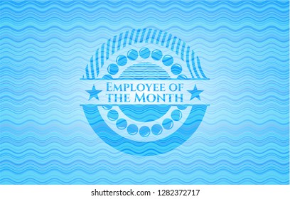 Employee of the Month light blue water badge.