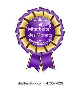 Employee of the month (Mitarbeiter des Monats - German language) - award ribbon