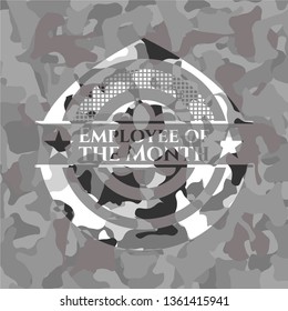 Employee Of The Month On Grey Camo Pattern