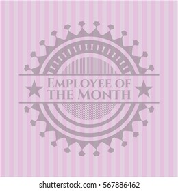 Employee of the Month retro pink emblem