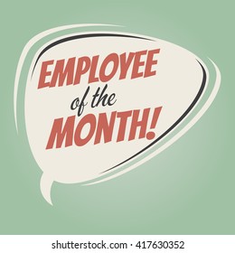 employee of the month retro speech bubble