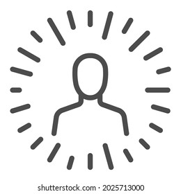 Employee of the month, square line vector icon.