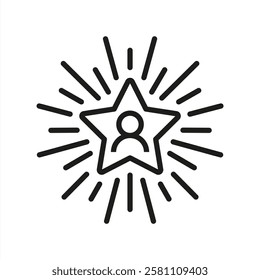 Employee of the month vector icon. Employee recognition icon. Talent award illustration sign. Customer or employee experience icon. Vector 10 eps.