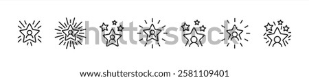 Employee of the month vector icons. Employee recognition icon. Talent award illustration sign. Customer or employee experience icons. Vector 10 eps.