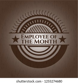 Employee of the Month wood icon or emblem