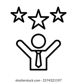 Employee Morale icon line vector illustration