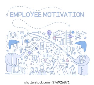 Employee Motivation Concept. Hand drawn Vector Infographic