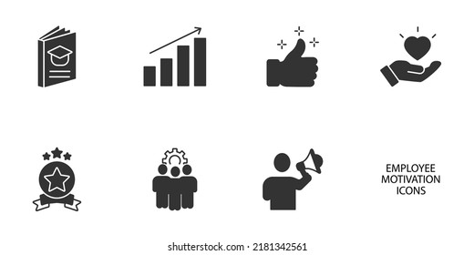  employee motivation icons set .   employee motivation pack symbol vector elements for infographic web