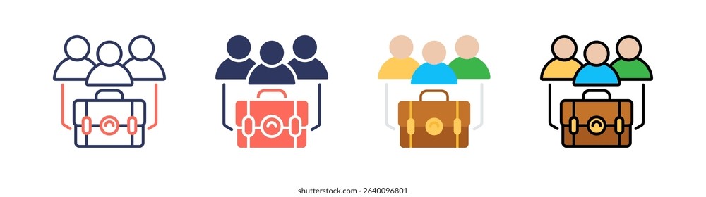 Employee Multi Style Icon Set Vector