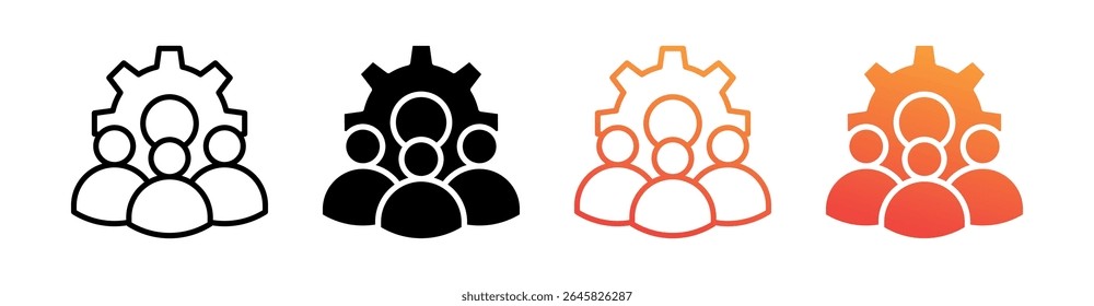 Employee Multi Style Icon Set Vector