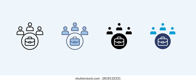 Employee Multiple Icon Illustration Vector