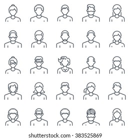 Employee, office people avatars suitable for info graphics, websites and print media and  interfaces. Line vector icon set.