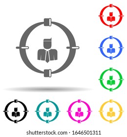 employee on sight multi color style icon. Simple glyph, flat vector of hr and heat hunting icons for ui and ux, website or mobile application