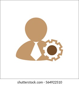 employee on white background
