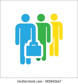 employee on white background