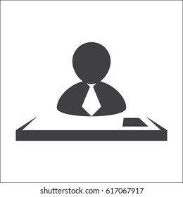 employee on white background