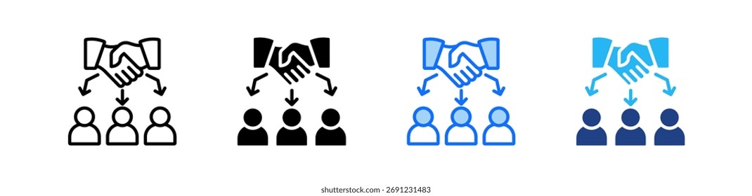 Conjunto de iconos de incorporación de empleados Colección de estilos múltiples