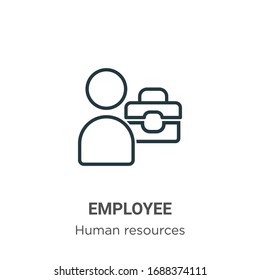 Employee outline vector icon. Thin line black employee icon, flat vector simple element illustration from editable human resources concept isolated stroke on white background