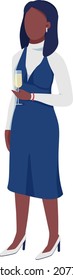 Employee at party semi flat color vector character. Standing figure. Full body person on white. Christmas party isolated modern cartoon style illustration for graphic design and animation