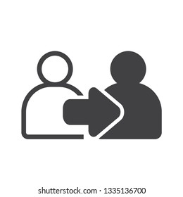 Employee or people Replacement or swap position concept line and solid Icon for business management -  Illustration Vector