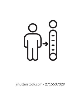 Vector de ícono de gestión en blanco y negro para la evaluación del desempeño de los empleados