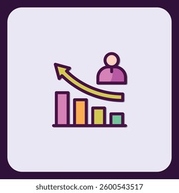 Employee Performance Graph Showing Growth and Success for Achieving Goals