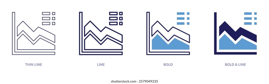 Employee performance icon in 4 different styles. Thin Line, Line, Bold, and Bold Line. Duotone style. Editable stroke.