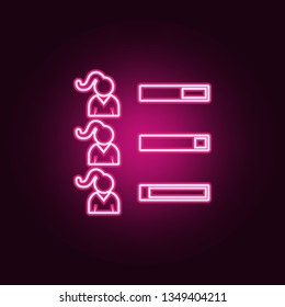 employee performance icon. Elements of HR & Heat hunting in neon style icons. Simple icon for websites, web design, mobile app, info graphics