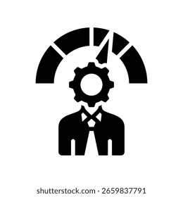 Ilustración vectorial de glifos de icono de rendimiento de empleado