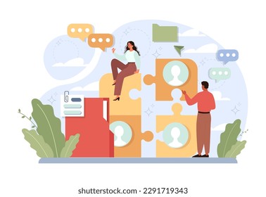 Gestión del rendimiento de los empleados. Indicadores e informes de ejecución. Eficiencia empresarial y gestión de empresas. Análisis de KPI. Ilustración vectorial plana