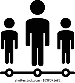 Concepto de calificación de rendimiento de empleado, símbolo hrm sobre fondo blanco, Vector de evaluación de trabajo Diseño de icono de glifo