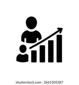 Icono de calificación de rendimiento del empleado que representa la evaluación del trabajo