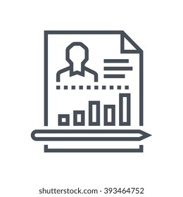 Employee performance report icon suitable for info graphics, websites and print media and  interfaces. Line vector icon.