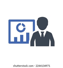 Employee Performance report icon, Vektorgrafik