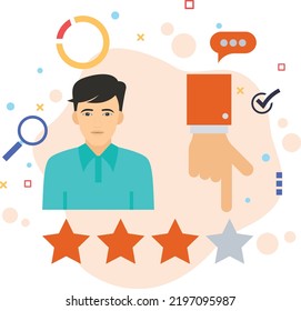 employee performance review and rating concept, hrm symbol, business character stock illustration, Appraisal and Performance Management vector color icon design, hr kpi sign