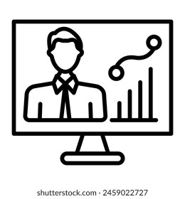 Employee Performance Vector Line Icon Design