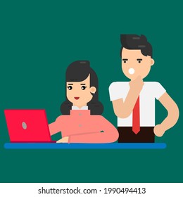 employee performance working icon illustration vector graphic