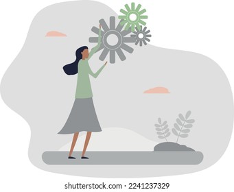 Employee performs work .business and labor concept.flat vector illustration.