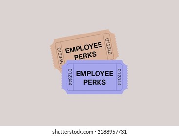 Employee Perks Stylized As Admission Tickets, Corporate Retention Program