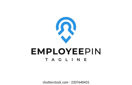 Employee Pin Job Worker Pin Logo