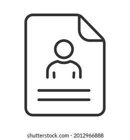 Employee portfolio document icon. Job resume icon. CV letter, document, list. Personal recruitment information. Career biography