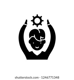 Employee potential black icon, vector sign on isolated background. Employee potential concept symbol, illustration 