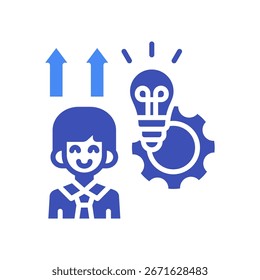 Employee Potential Icon Mixed Vector Illustration