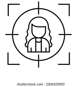 Preferencia del empleado Icono del vector de contorno negro

