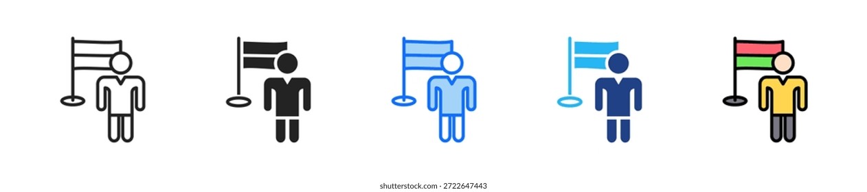 Conjunto de iconos de orgullo de empleado Colección de estilo múltiple