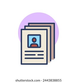 Employee profiles thin line icon. Search, HR, staff isolated outline sign. Teamwork and business concept. Vector illustration symbol element for web design and apps
