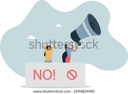 Employee protest, work strike or people demonstration, social gathering, activism protest for civil right, democracy or politic concept.life and employment of people.
