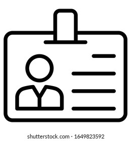 Employee PVC Card Concept, Hrm Symbol on white background, Staff Identification Paper Card with Clip Vector Icon design